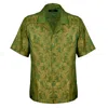 David Wej Men's Washington Cuban Collar Paisley Shirt - Green In Green
