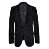 David Wej Men's Washington Floral Jacquard Blazer – Black In Black