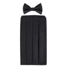 David Wej Men's Wickliffe Bowtie & Cummerbund Set – Black In Black