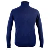 David Wej Men's Will Roll Neck Jumper - Navy In Blue