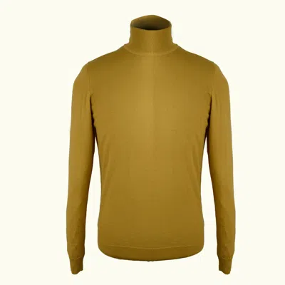 David Wej Men's Yellow / Orange Harry Wool Roll Neck Jumper – Mustard In Yellow/orange