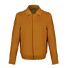 David Wej Men's Yellow / Orange Hugo Linen Aviator Jacket - Mustard