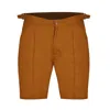 David Wej Men's Yellow / Orange Hugo Linen Short With Side Adjuster - Mustard