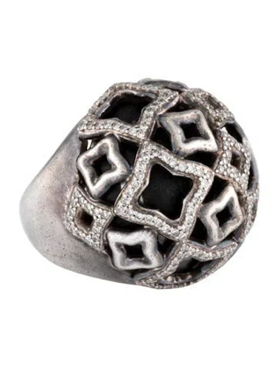 Pre-owned David Yurman 1.05ctw Diamond Quatrefoil Dome Ring In Multicolor