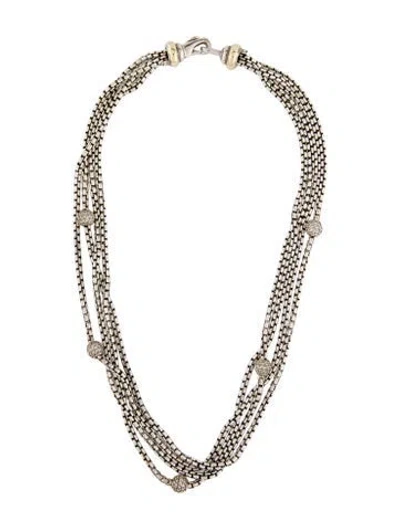 Pre-owned David Yurman 1.08ctw Diamond Station Multi-strand Necklace, 16"