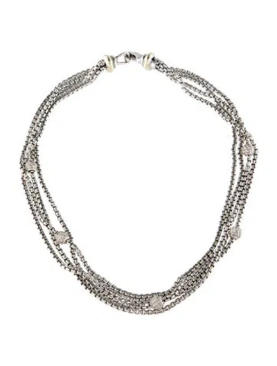 Pre-owned David Yurman 1.08ctw Diamond Station Multi-strand Necklace, 16"