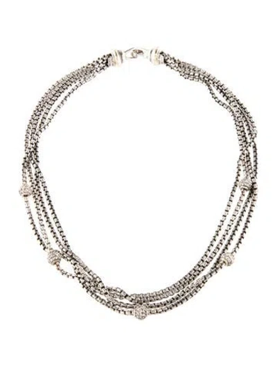 Pre-owned David Yurman 1.08ctw Diamond Station Multi-strand Necklace, 16"