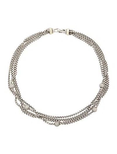 Pre-owned David Yurman 1.08ctw Diamond Station Multi-strand Necklace, 16"