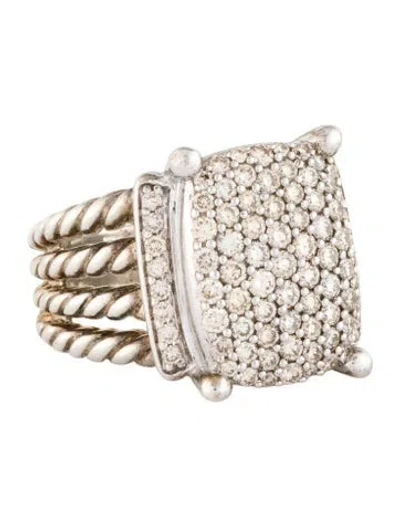 Pre-owned David Yurman 1.12ctw Diamond Wheaton Cocktail Ring In Multi