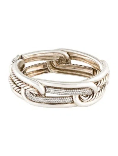 Pre-owned David Yurman 1.19ctw Diamond Labyrinth Bangle, 6" In Multi