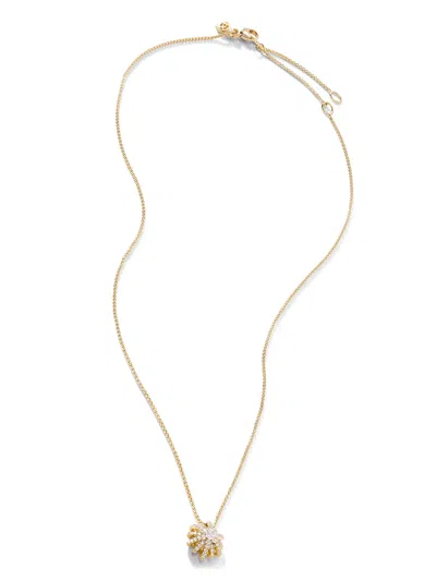 David Yurman 11mm 18kt Yellow Gold Starburst Pave Diamond Pendant Necklace