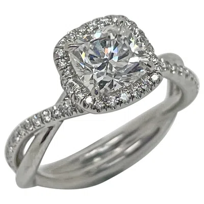 Pre-owned David Yurman , 1.22 Carat Diamond Infinity Half Pave Halo Engagement Ring In Multi