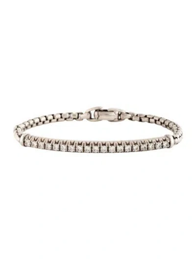Pre-owned David Yurman 1.23ctw Diamond Bar Link Bracelet, 6.75" In Multicolor