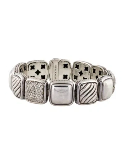 Pre-owned David Yurman 1.29ctw Diamond Chiclet Bracelet, 7" In Multi