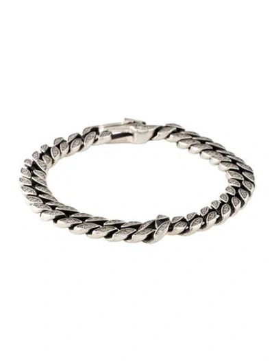 Pre-owned David Yurman 1.37ctw Diamond Curb Chain Bracelet, 7.25" In Multicolor