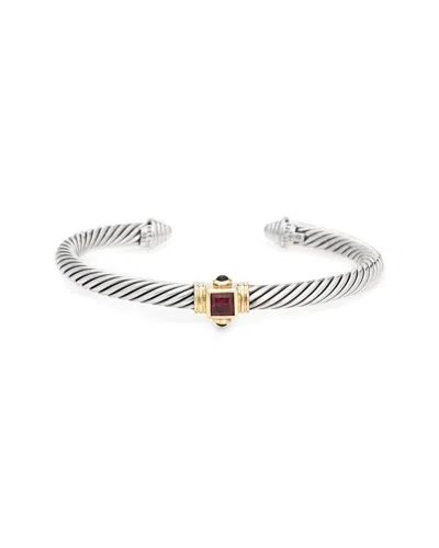 David Yurman 14k & Silver Garnet Renaissance Cuff Bracelet (authentic Pre-  Owned) In Metallic