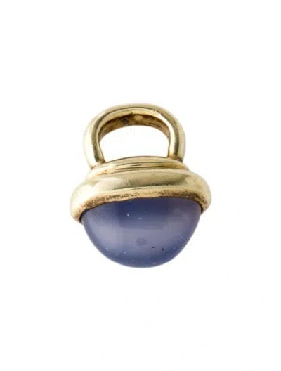 Pre-owned David Yurman 14k Chalcedony Acorn Enhancer Charm, 0.75" In Multi