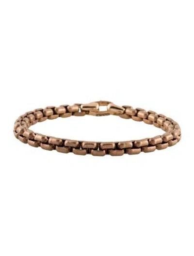 Pre-owned David Yurman 14k Dy Bel Aire Box Chain Bracelet, 7" In Multi