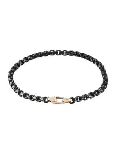 Pre-owned David Yurman 14k Dy Bel Aire Color Box Chain Bracelet In Multi