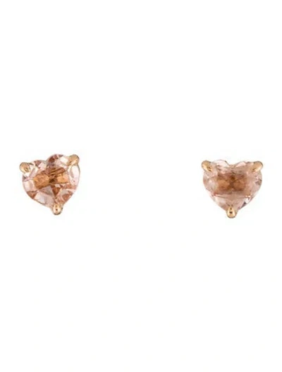 Pre-owned David Yurman 14k Morganite Chatelaine© Herat Stud Earrings In Multicolor