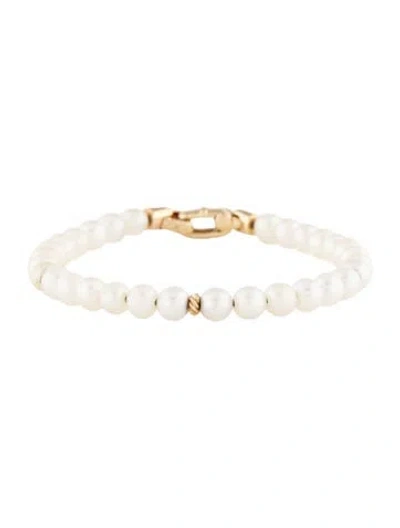Pre-owned David Yurman 14k Pearl Bijoux Spiritual Beads Bracelet, 6" In Multicolor
