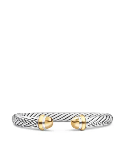 David Yurman 14k Yellow Gold And Sterling Silver Classic Cable Bracelet (7mm)