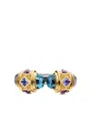 David Yurman 14k Yellow Gold And Sterling Silver Renaissance Multi-stone Ring In Gold