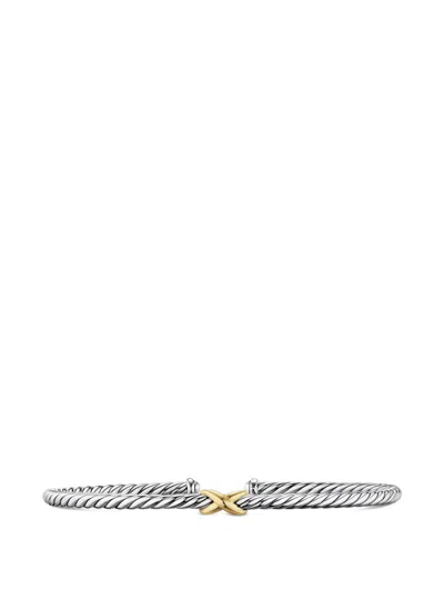 David Yurman 14k Yellow Gold Petite X Bracelet In Metallic