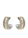 David Yurman 14kt Yellow Gold And Sterling Silver Earrings In Silver