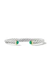 David Yurman Sterling Silver And 14kt Yellow Gold Modern Cable Onyx Cuff In Silver