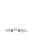 David Yurman Sterling Silver And 14kt Yellow Gold Modern Cable Onyx Cuff In Silver