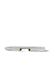 David Yurman Sterling Silver & 18k Yellow Gold Cable Classic Bracelet With Black Onyx In Silver