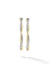 David Yurman 14kt Yellow Gold And Sterling Silver Infinity Hoop Earrings In Silver