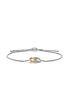 David Yurman 14kt Yellow Gold And Sterling Silver Petite Cable Bracelet In Silber