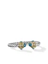 David Yurman Sterling Silver Renaissance Topaz And Diamond Ring In Hampton Blue Topaz