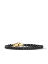 David Yurman 14kt Yellow Gold Box Chain Bracelet In Black