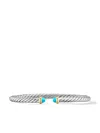 David Yurman 14kt Yellow Gold Modern Cable Turquoise Bracelet In Silver