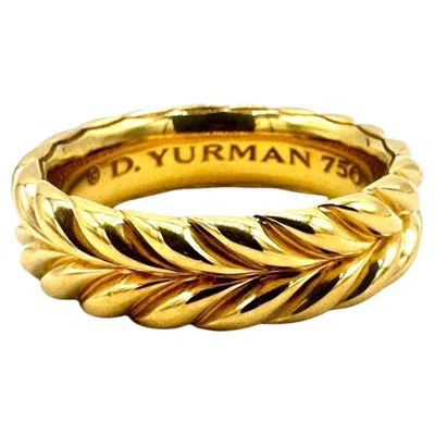 Pre-owned David Yurman 18 Karat Yellow Chevron Pattern Band