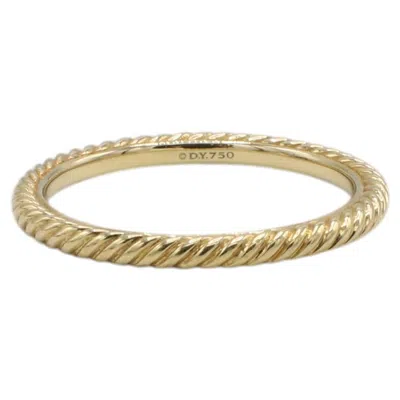 Pre-owned David Yurman 18 Karat Yellow Gold Cable Twist Rope Wedding Band Ring 2mm