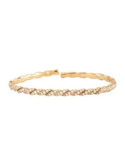 Pre-owned David Yurman 18k 1.02ctw Diamond Cuff Bracelet, 5.75" In Multicolor