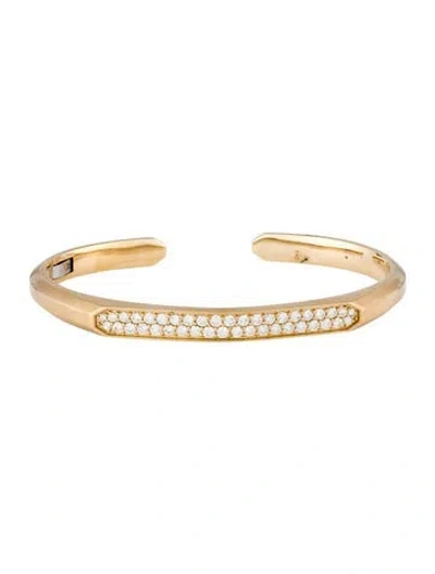 Pre-owned David Yurman 18k 1.11ctw Diamond Streamline Cuff Bracelet, 6.75" In Multi