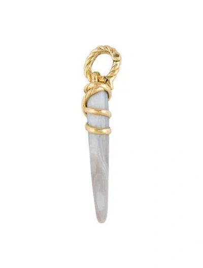 Pre-owned David Yurman 18k Agate Tusk Amulet In Multi