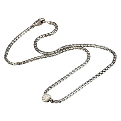 Pre-owned David Yurman 18k & Sterling 0.31 Ctw Diamond (h-i / Vsi - Si1) Necklace In Multiple