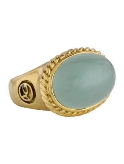 Pre-owned David Yurman 18k Aquamarine Cocktail Ring In Multi