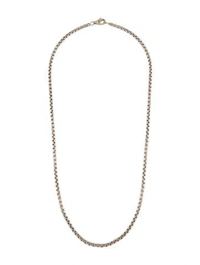 Pre-owned David Yurman 18k Box Chain Necklace, 22.5" In Multi