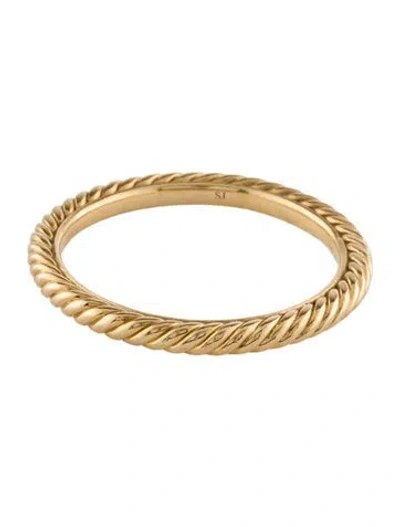 Pre-owned David Yurman 18k Cable Band Ring In Multi