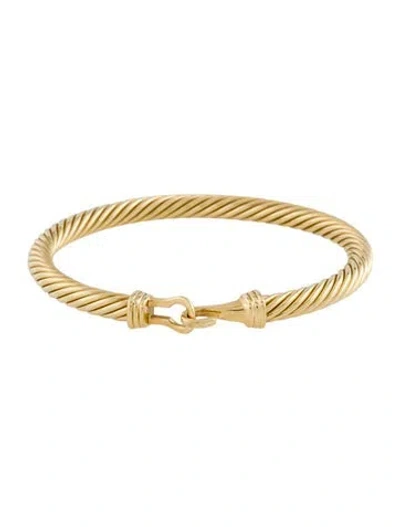 Pre-owned David Yurman 18k Cable Buckle Bracelet, 6.25" In Multicolor