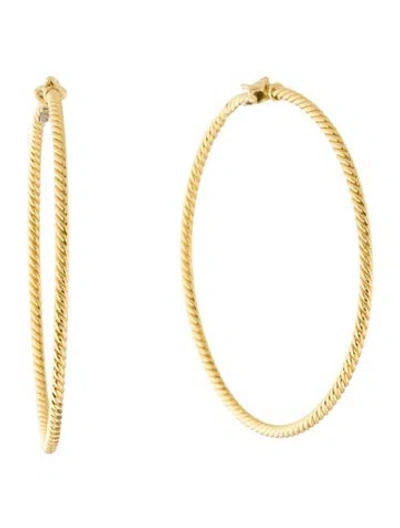 Pre-owned David Yurman 18k Cable Classics Hoop Earrings In Multi