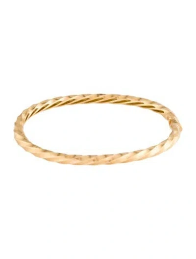 Pre-owned David Yurman 18k Cable Edge® Bangle Bracelet, 6.5" In Multi