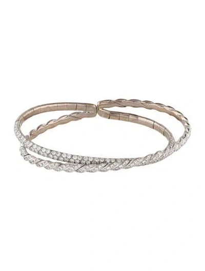 Pre-owned David Yurman 18k Cable Flex Crossover Cuff, 9" In Multi